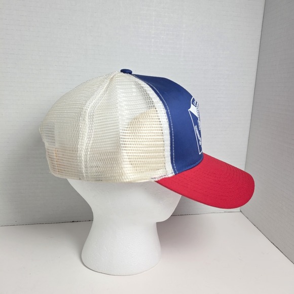 Pabst Blue Ribbon Pbr Trucker Hat Cap Snapback Foam Mesh EUC Vintage - Picture 2 of 8